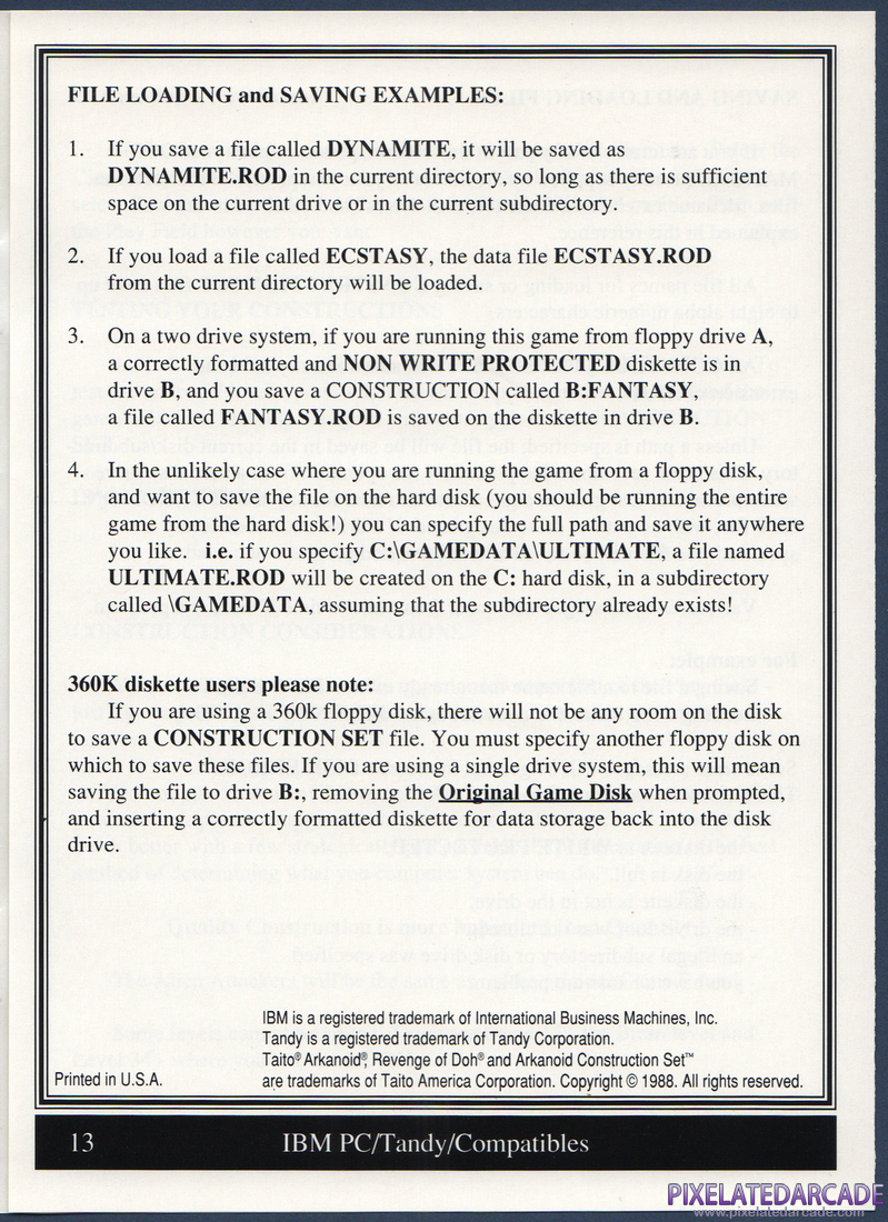 Arkanoid 2: Revenge of DOH: Gameplay Instructions & Construction Set - Page 13