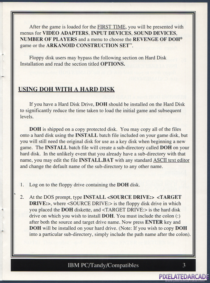 Arkanoid 2: Revenge of DOH: Loading Instructions - Page 3