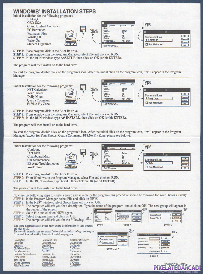 Snake Bite: Installation Instructions - Back