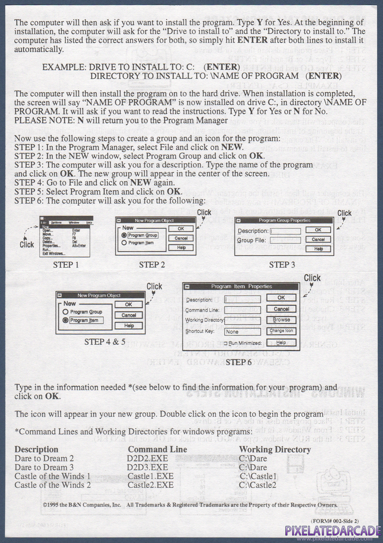 Highway Hunter: Installation Instructions - Back