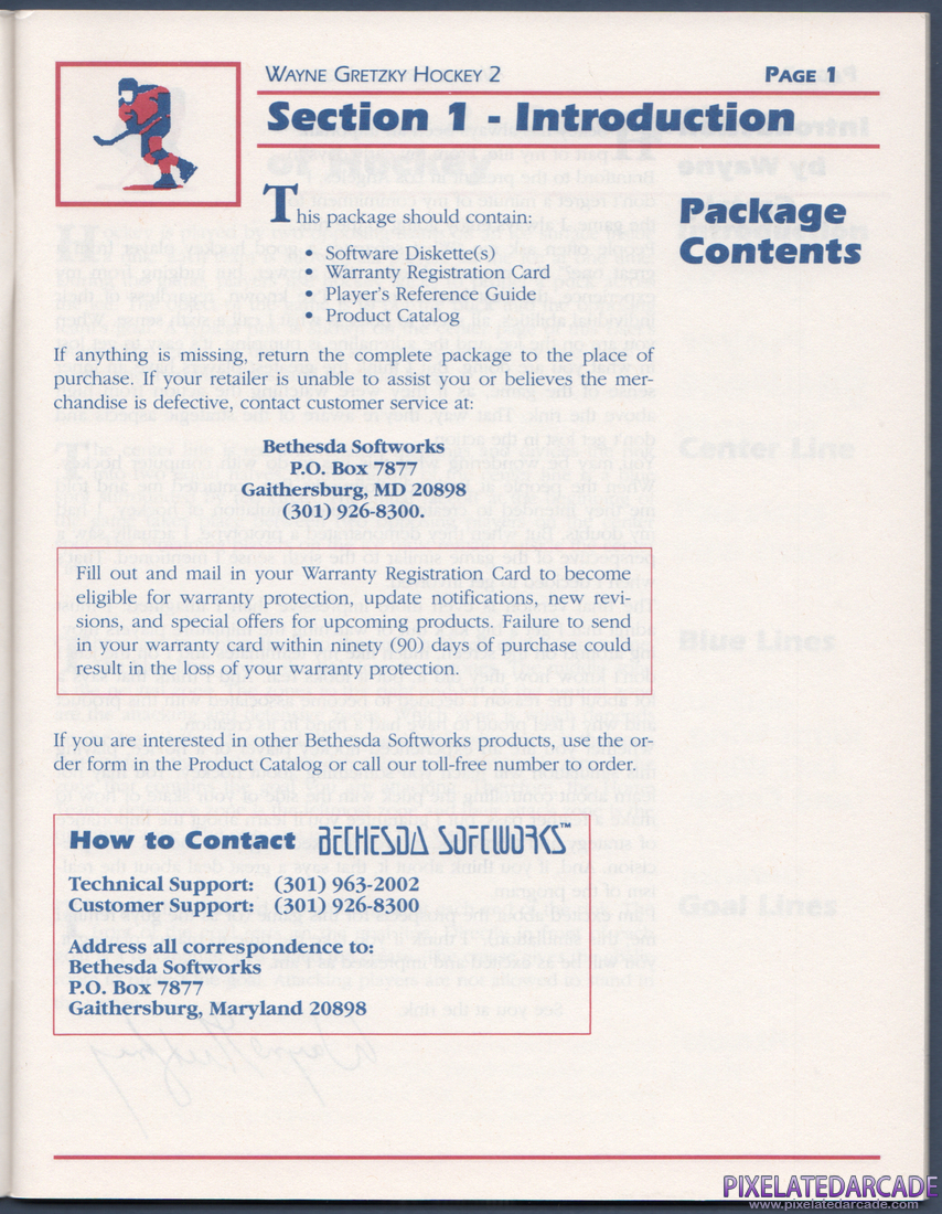 Wayne Gretzky Hockey 2: Instruction Manual - Page 1