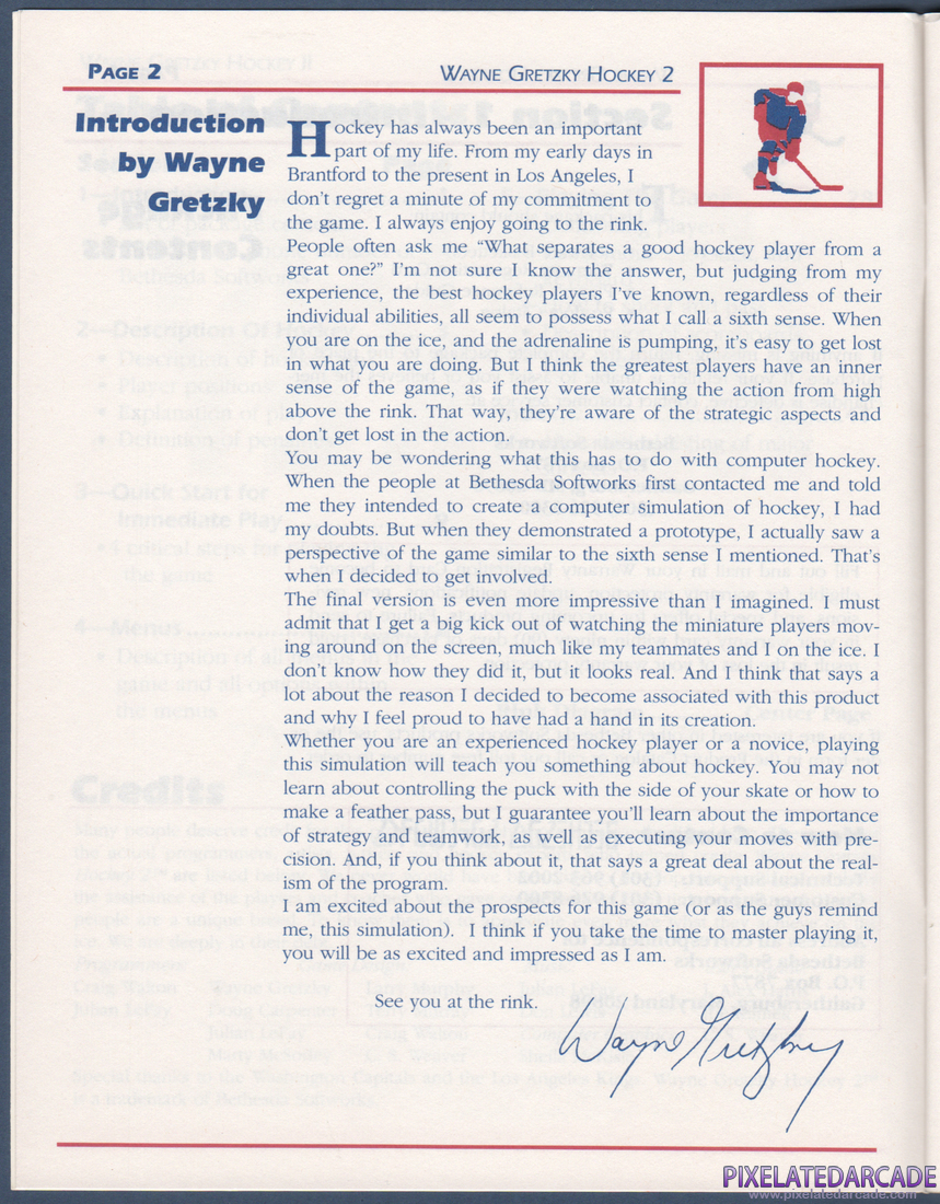 Wayne Gretzky Hockey 2: Instruction Manual - Page 2