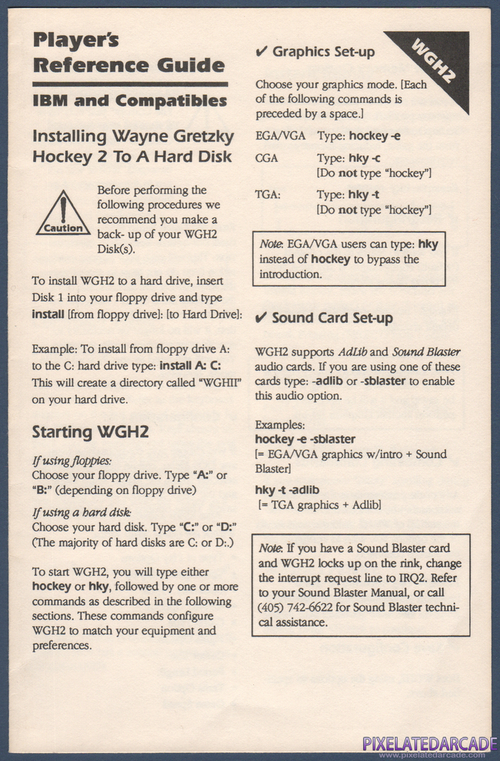 Wayne Gretzky Hockey 2: Player's Reference Guide - Page 1