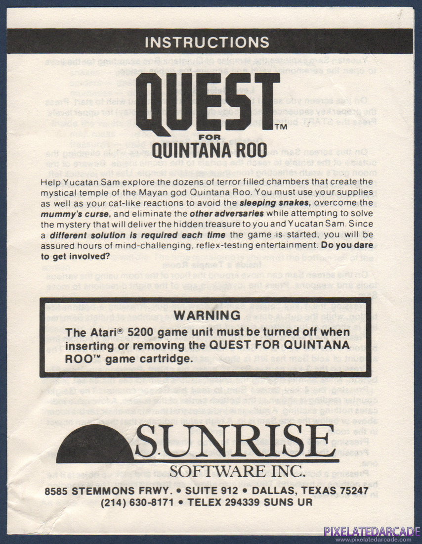 Quest for Quintana Roo: Instruction Manual - Page 1
