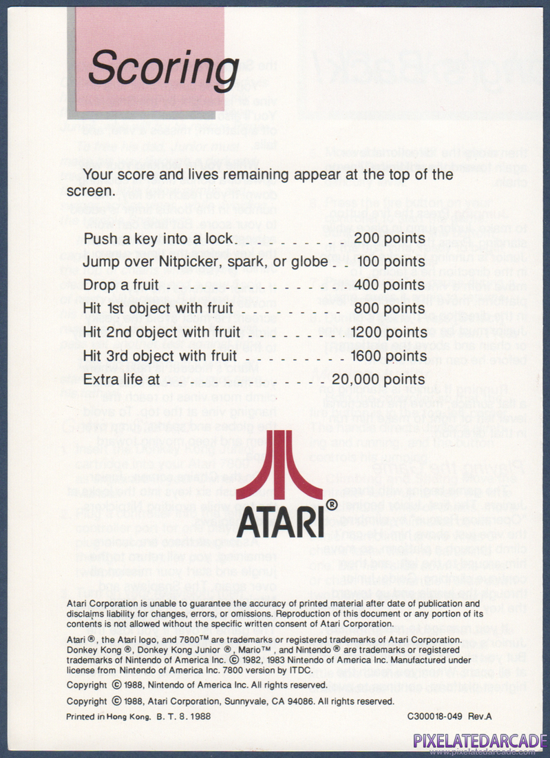 Donkey Kong Junior: Instruction Manual - Page 3