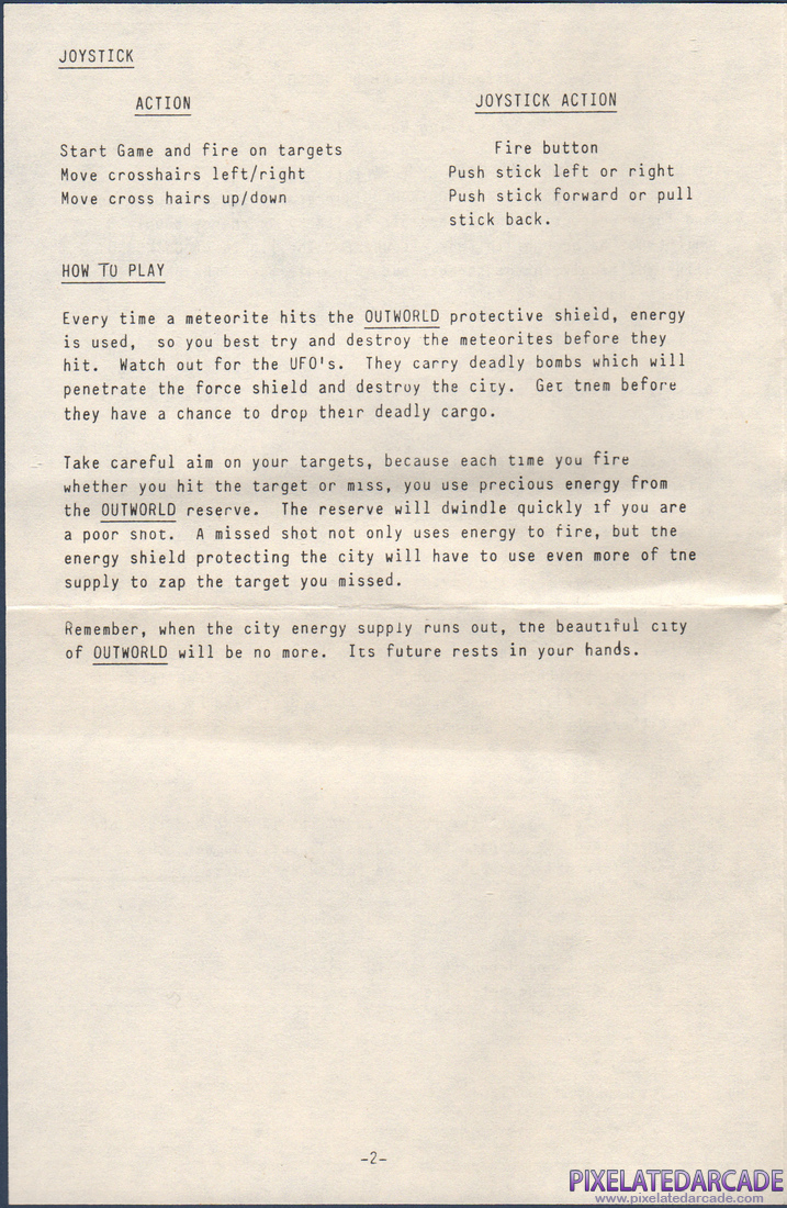 Outworld: Instruction Manual - Page 2