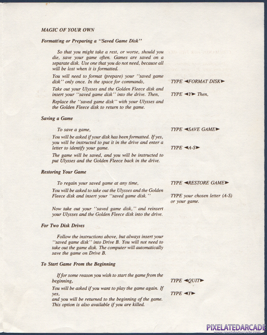 Hi-Res Adventure #4: Ulysses and the Golden Fleece: Instruction Manual - Page 3