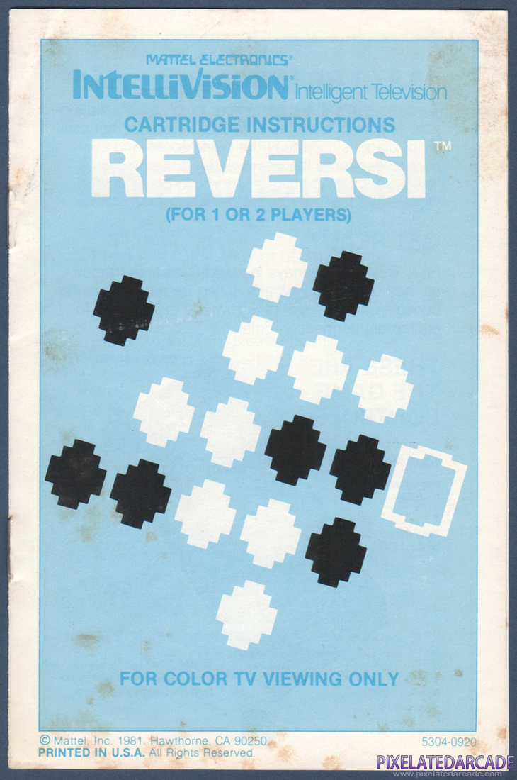 Reversi: Instruction Manual - Front Cover