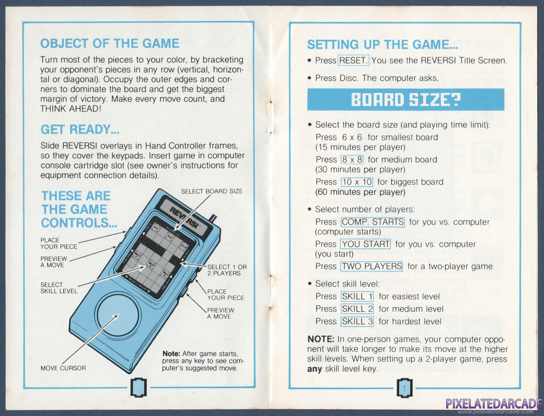 Reversi: Instruction Manual - Page 0 and 1