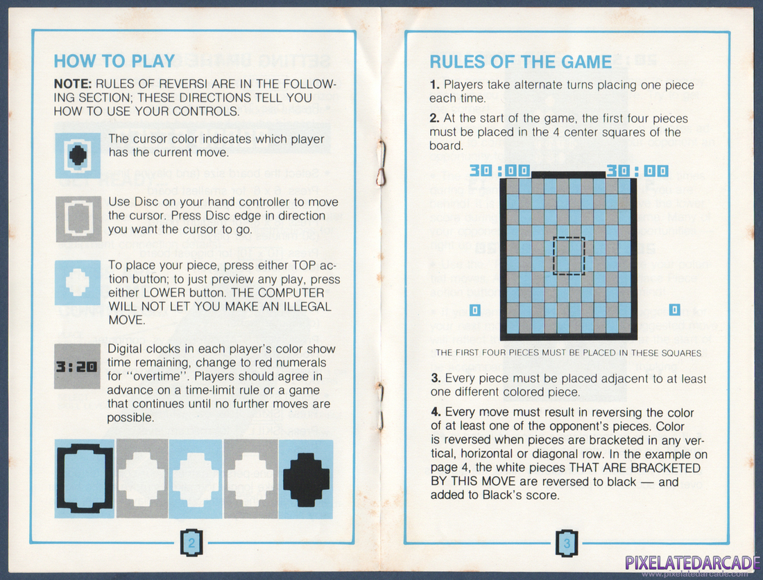 Reversi: Instruction Manual - Page 2 and 3