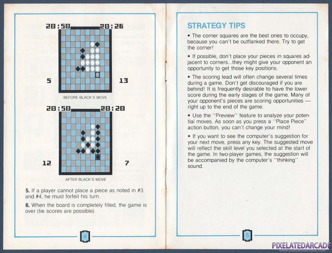 Reversi: Instruction Manual - Page 4 and 5