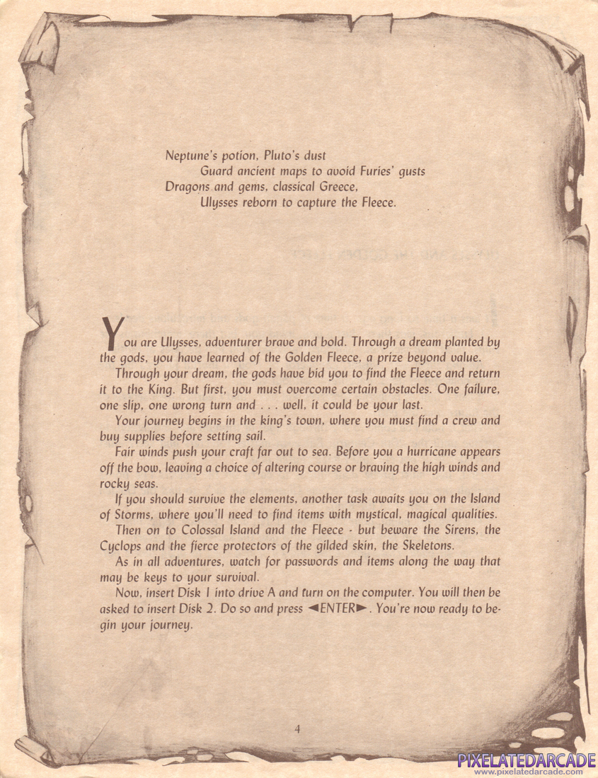 Hi-Res Adventure #4: Ulysses and the Golden Fleece: Instruction Manual - Page 4