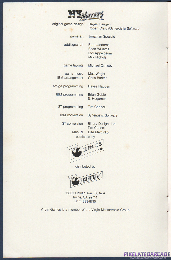 NY Warriors: NY Warriors Instruction Manual - Page 2