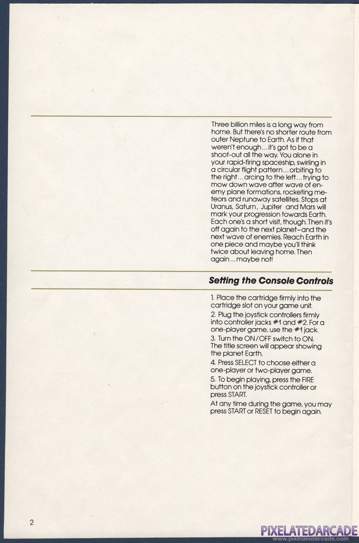 Gyruss: Instruction Manual - Page 2