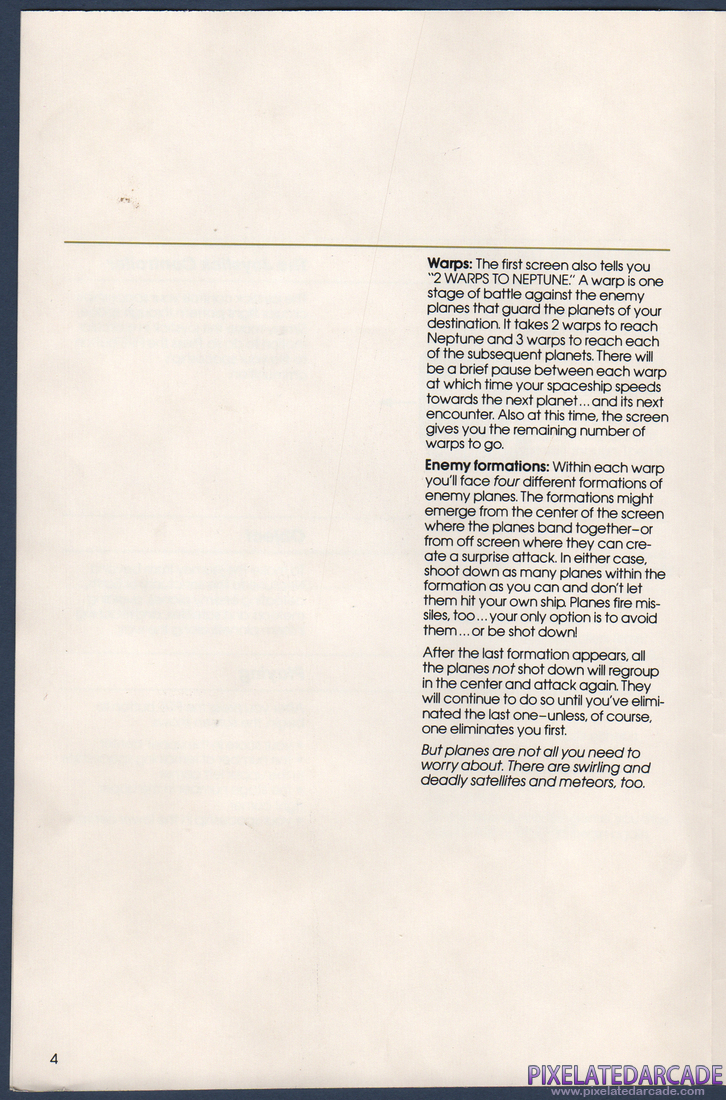 Gyruss: Instruction Manual - Page 4
