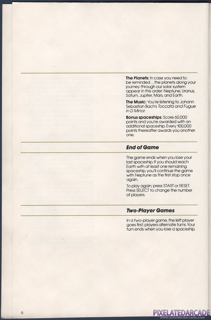 Gyruss: Instruction Manual - Page 6