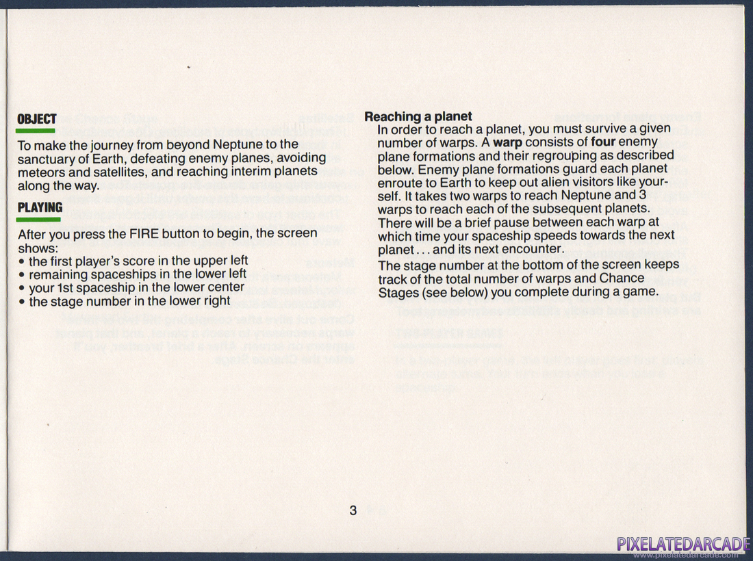 Gyruss: Instruction Manual - Page 3