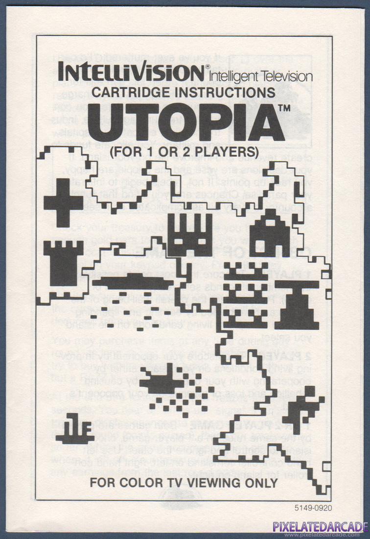 Utopia: Instruction Manual - Front Cover