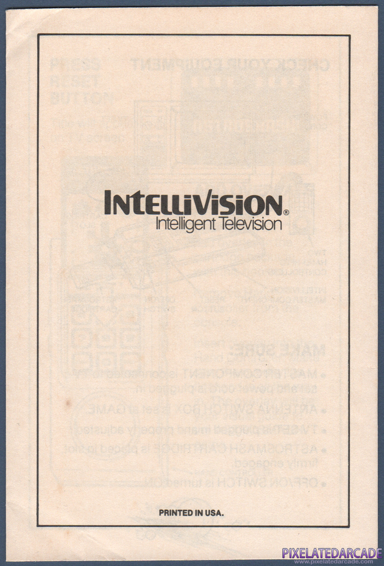 Astrosmash: Instruction Manual - Back Cover