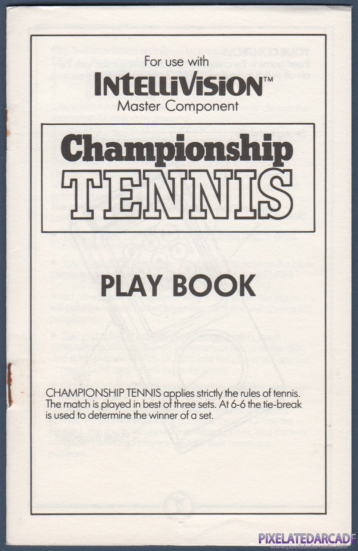 Championship Tennis: Instruction Manual - Page 1