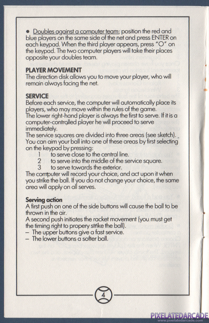 Championship Tennis: Instruction Manual - Page 4