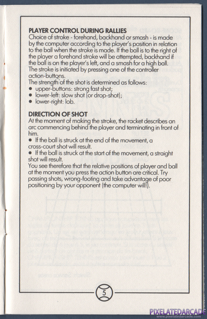 Championship Tennis: Instruction Manual - Page 5