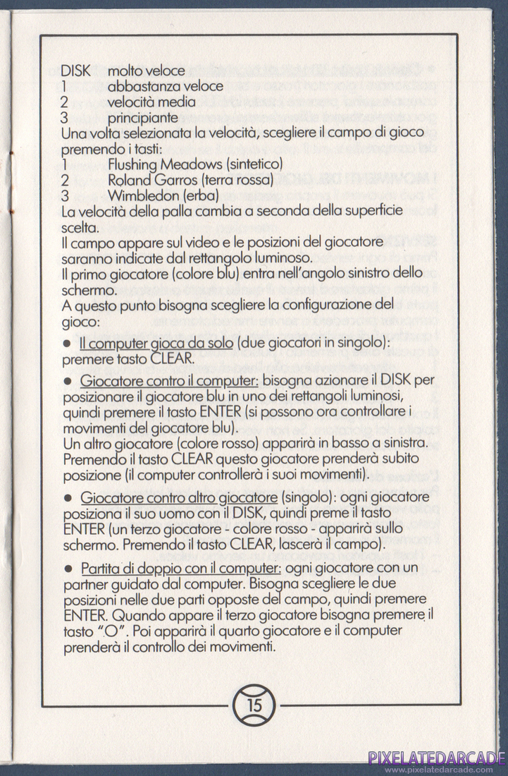 Championship Tennis: Instruction Manual - Page 15