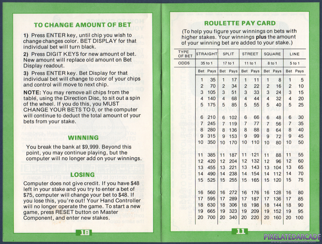 Las Vegas Roulette: Instruction Manual - Page 7