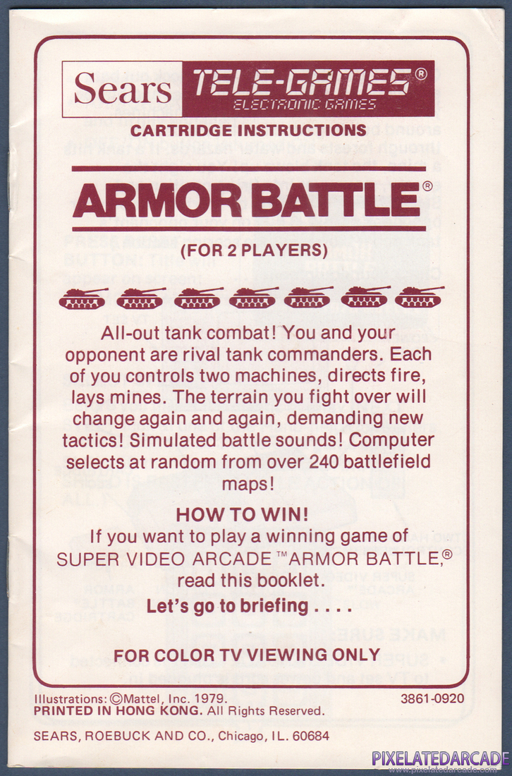Armor Battle: Instruction Manual - Front Cover