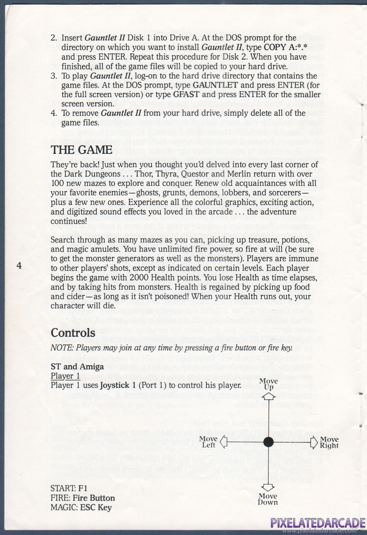 Gauntlet II: Instruction Manual - Page 4
