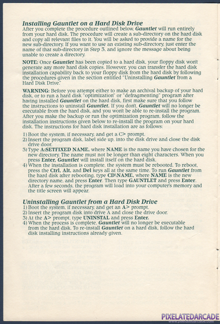 Gauntlet: Instruction Manual - Page 4