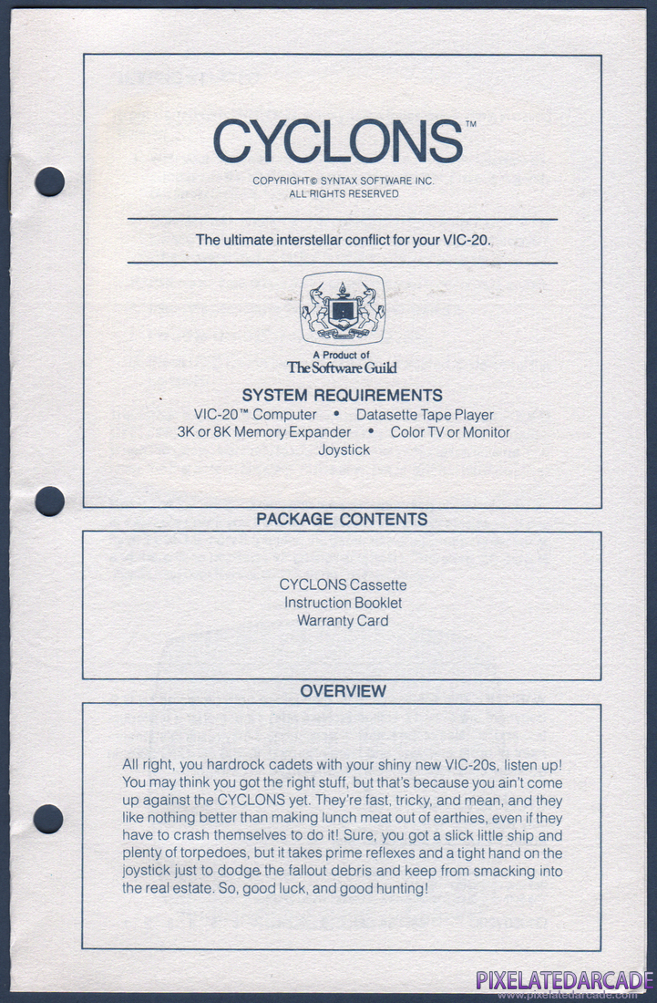 Cyclons: Instruction Manual - Page 1