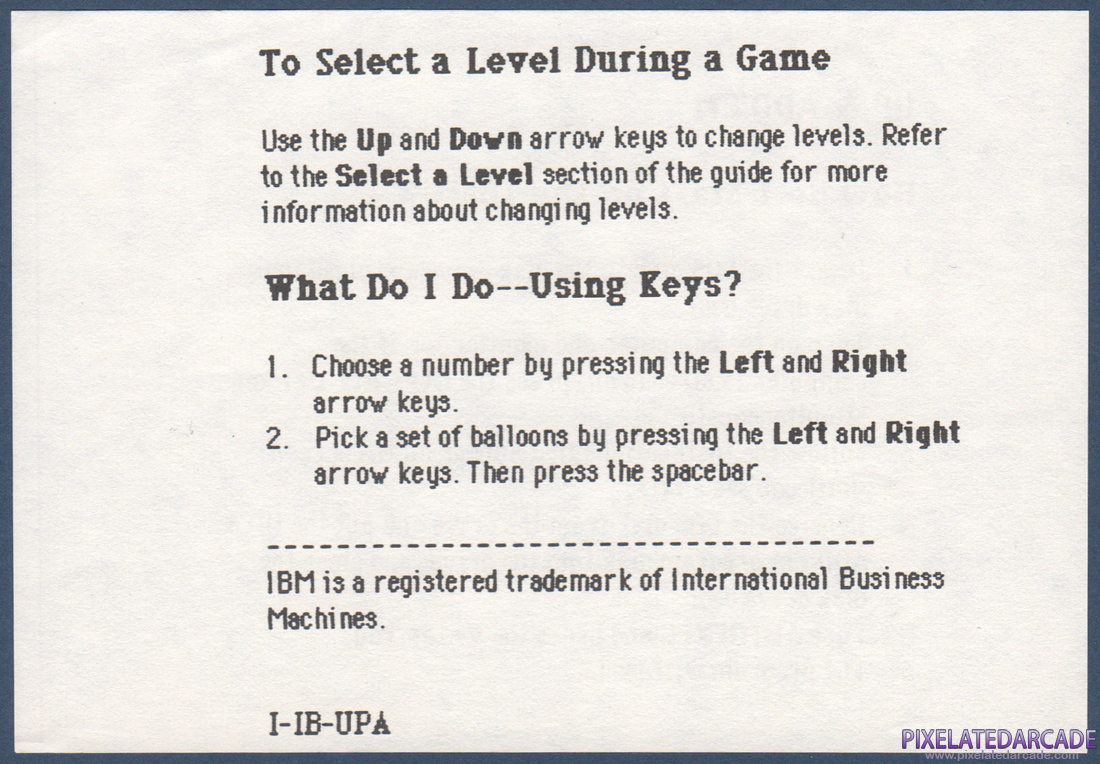 Up & Add 'Em: Instruction Manual - IBM Addendum Back