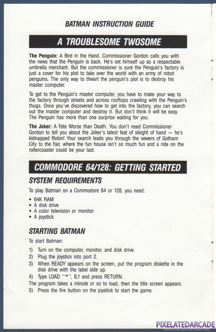 Batman: The Caped Crusader: Instruction Manual - Page 2