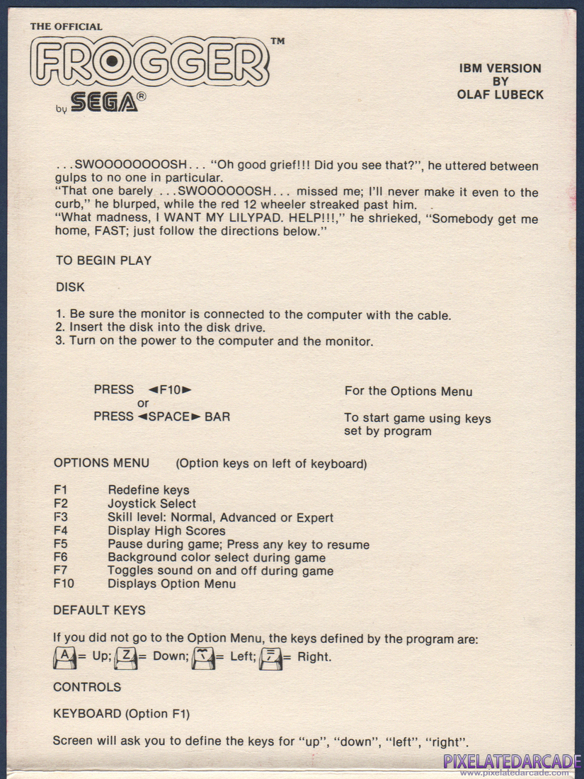 Frogger: Instruction Manual - Page 2