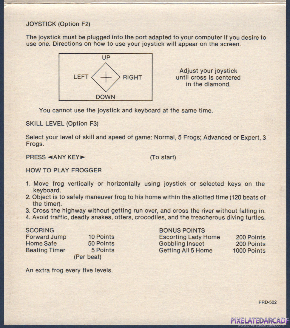 Frogger: Instruction Manual - Page 3
