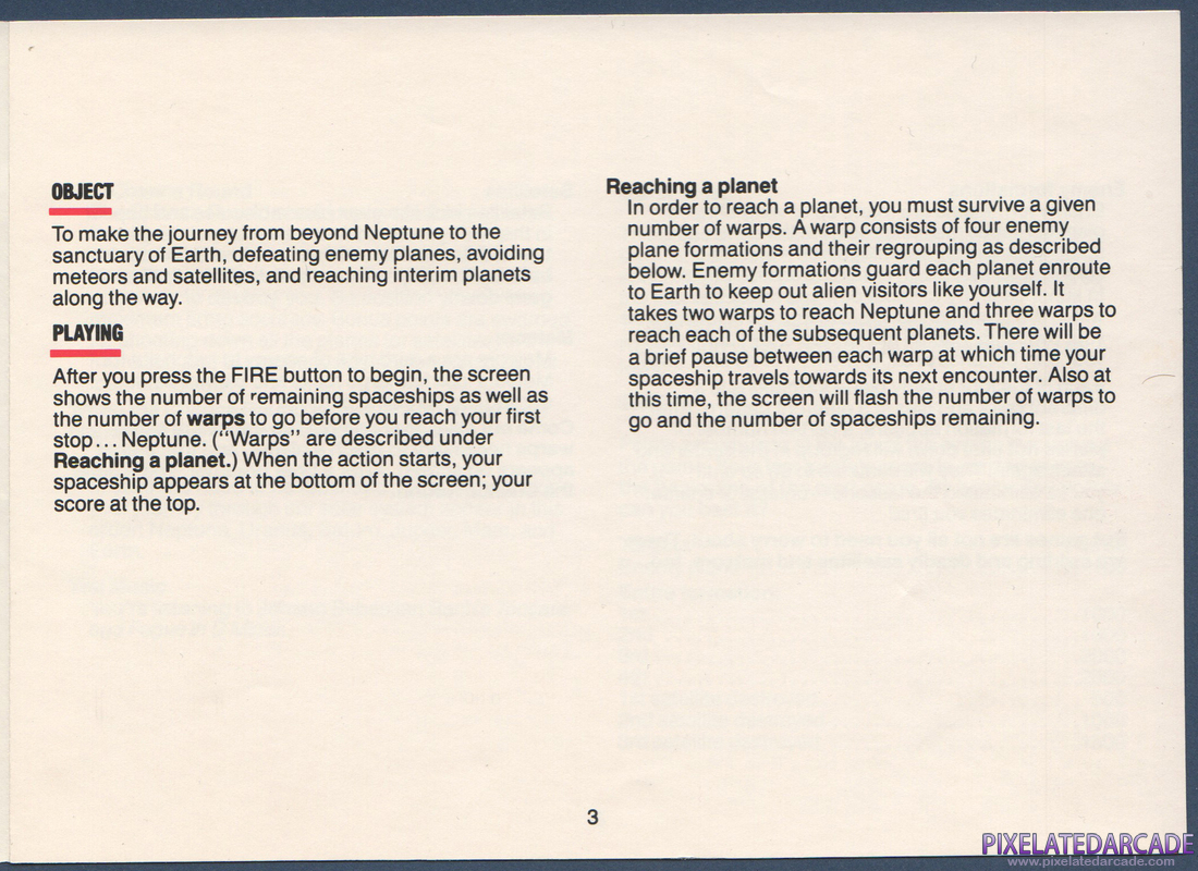 Gyruss: Instruction Manual - Page 3