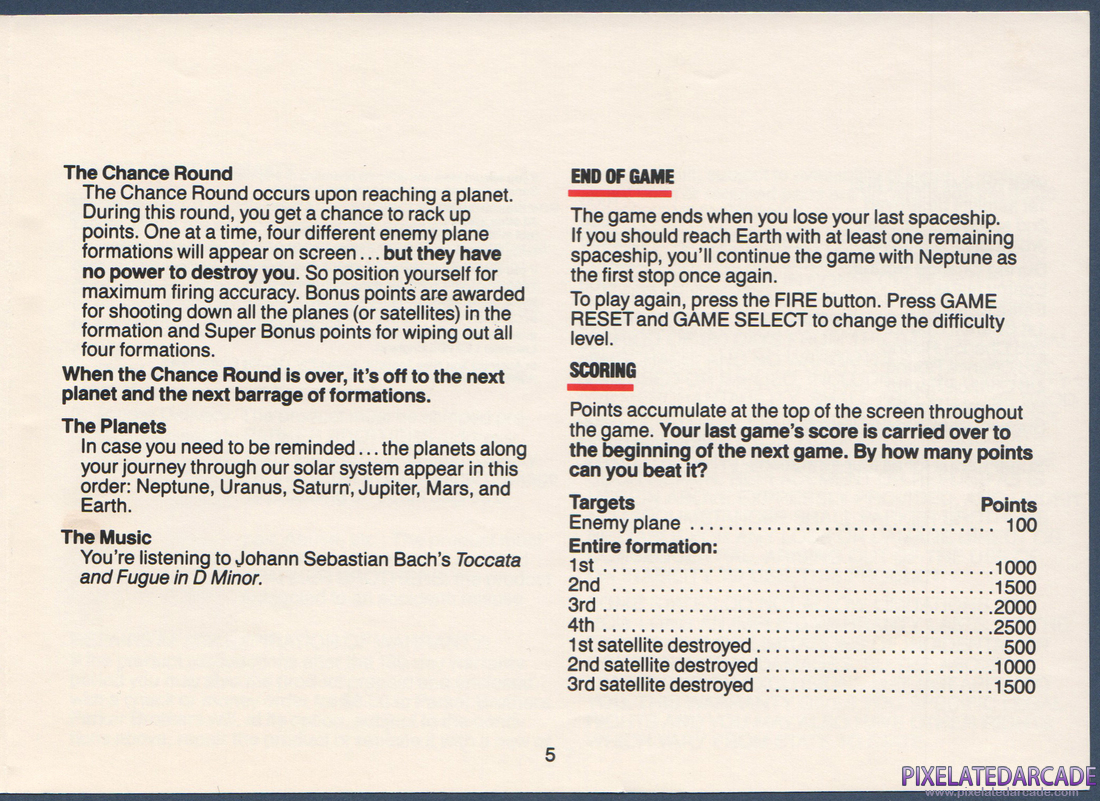 Gyruss: Instruction Manual - Page 5