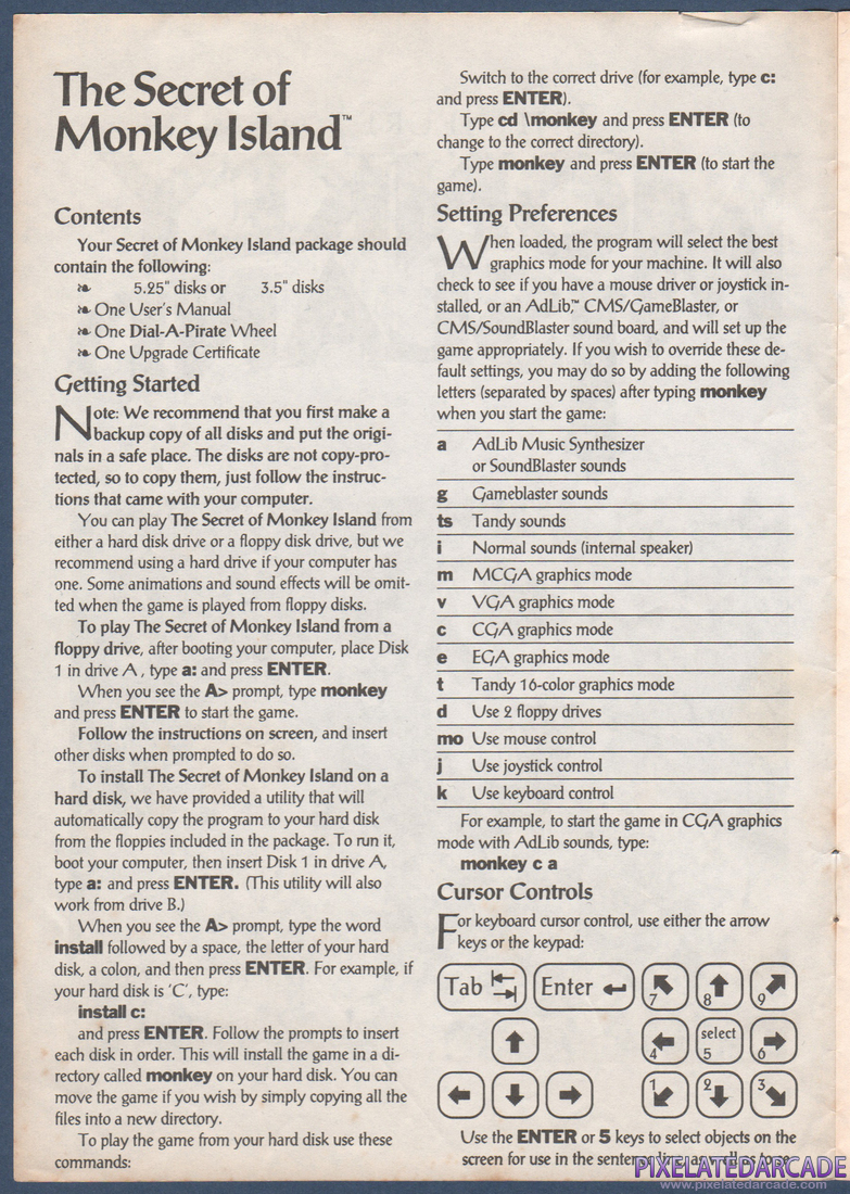 The Secret of Monkey Island: Instruction Manual - Page 2