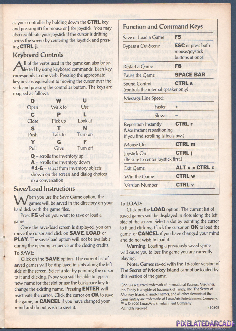 The Secret of Monkey Island: Instruction Manual - Page 3