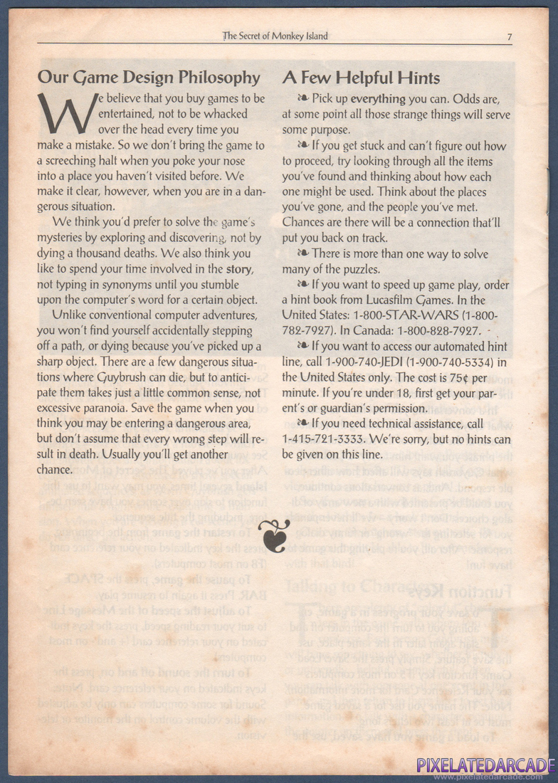 The Secret of Monkey Island: Instruction Manual - Page 8