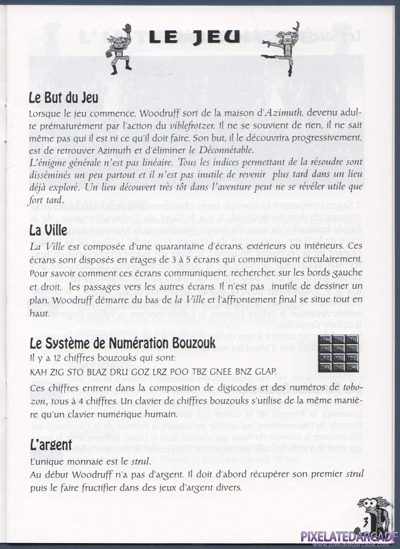 The Bizarre Adventures of Woodruff and the Schnibble: Instruction Manual - Page 3