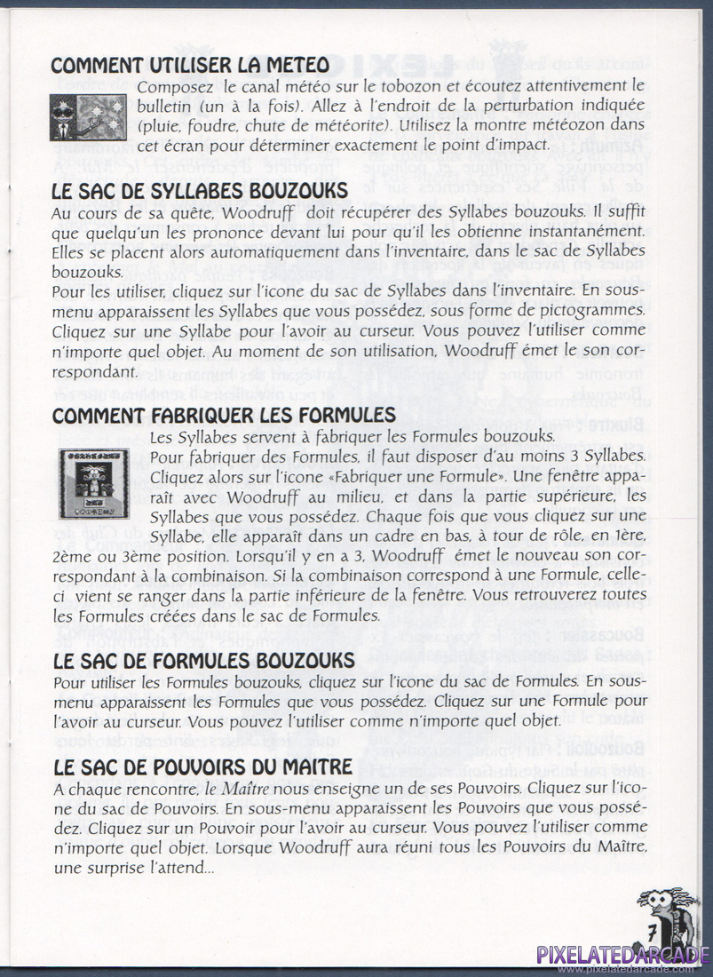 The Bizarre Adventures of Woodruff and the Schnibble: Instruction Manual - Page 7