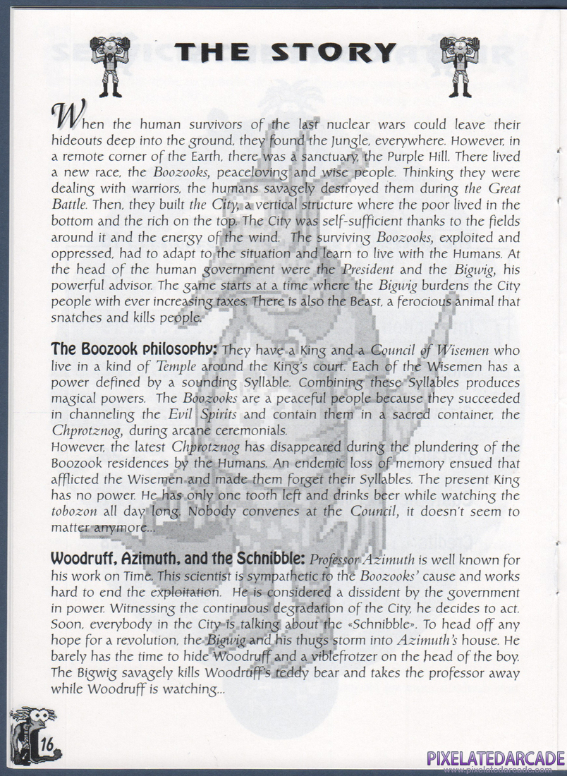 The Bizarre Adventures of Woodruff and the Schnibble: Instruction Manual - Page 16