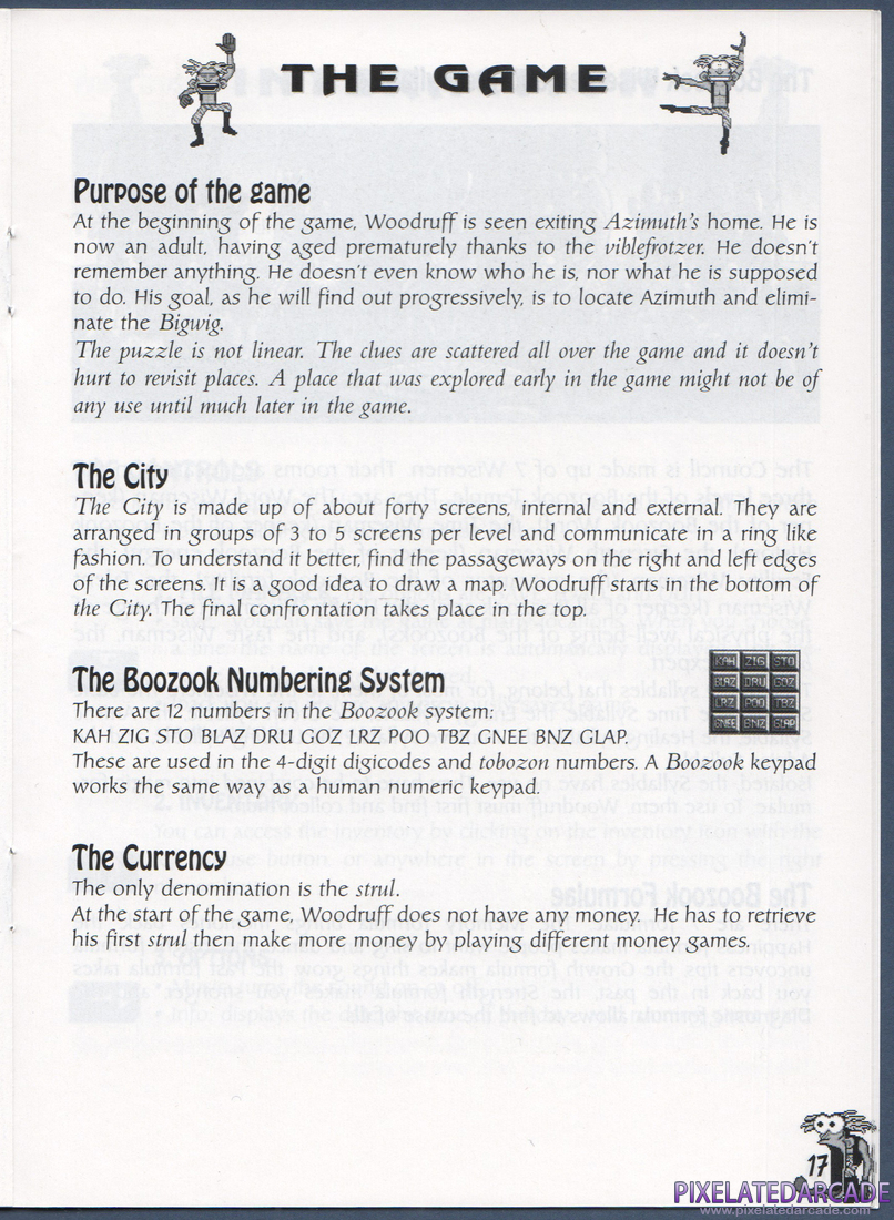 The Bizarre Adventures of Woodruff and the Schnibble: Instruction Manual - Page 17