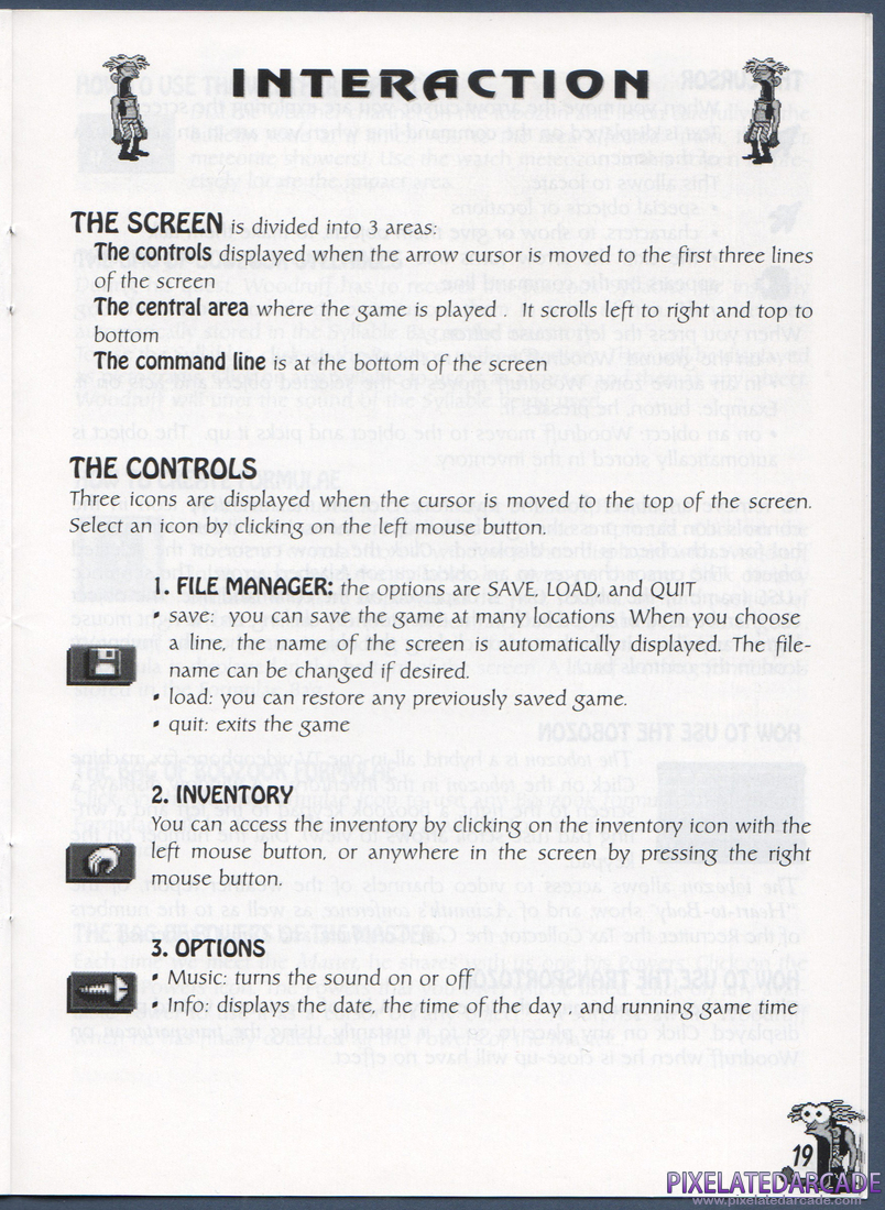 The Bizarre Adventures of Woodruff and the Schnibble: Instruction Manual - Page 19