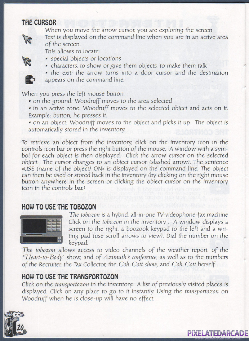 The Bizarre Adventures of Woodruff and the Schnibble: Instruction Manual - Page 20