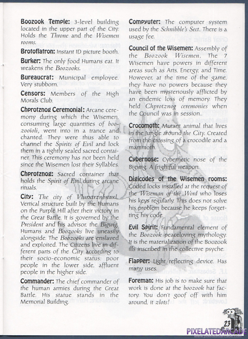 The Bizarre Adventures of Woodruff and the Schnibble: Instruction Manual - Page 23
