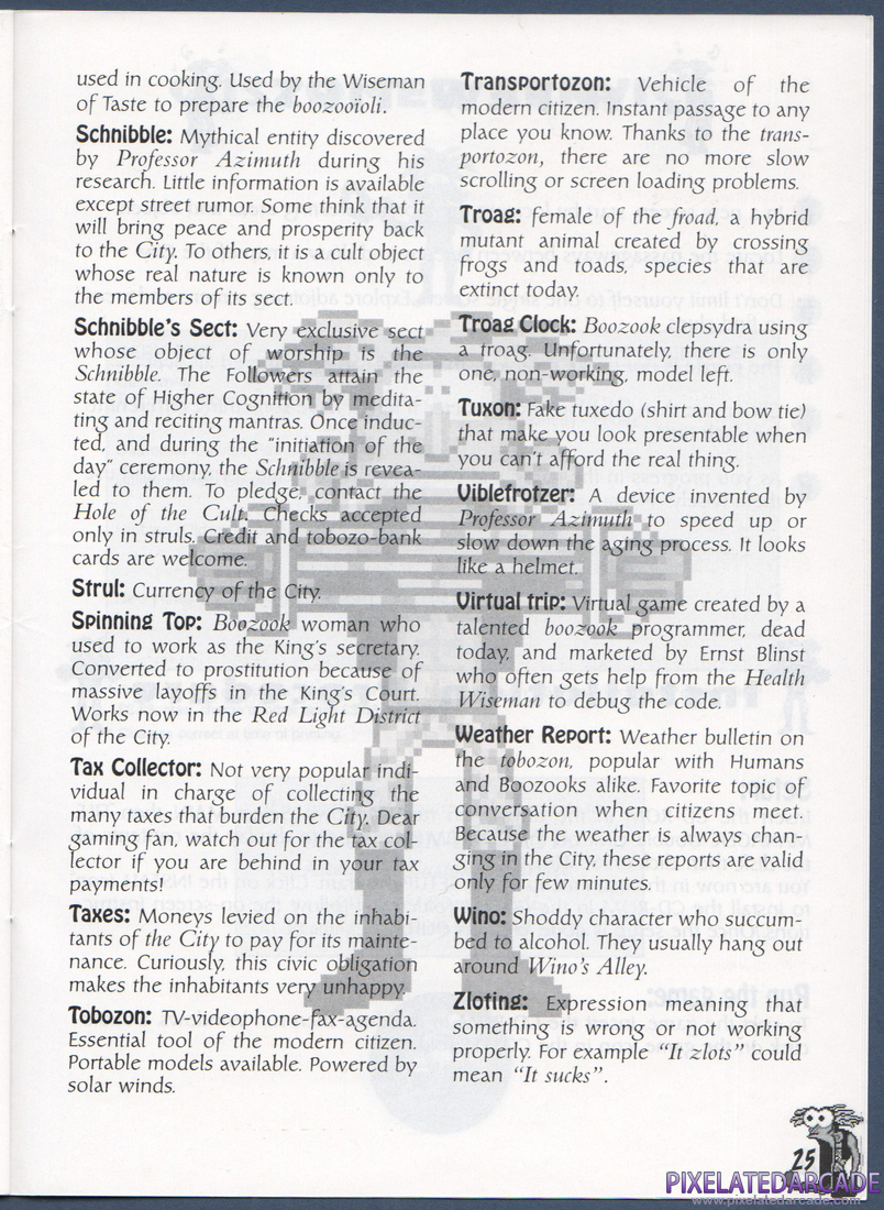 The Bizarre Adventures of Woodruff and the Schnibble: Instruction Manual - Page 25