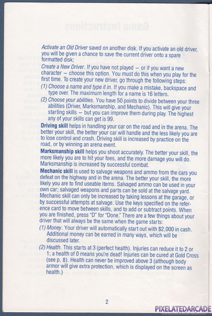 AutoDuel: Instruction Manual - Page 2